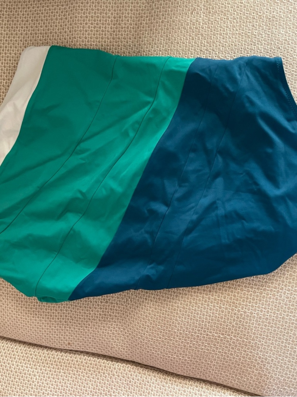 summersalt Teal, Green & Navy Colorblock Mini Skirt